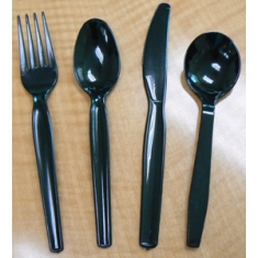 Soup Spoon, Medium/Heavy Black Plastic
