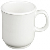 Bulbous Mug, 8 oz White Melamine, 12 count