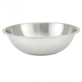 Winco - Mixing Bowl, 4 Quart Shallow Heavy Duty Stainless Steel