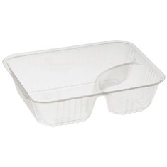 Dart - Nacho Tray with 2 Compartments, 9.7 oz, 5x6 Clear Plastic