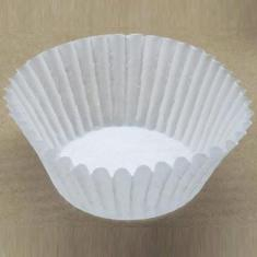 Baking Cup, White Round Fluted, 2&quot; bottom, 1.25&quot; wall