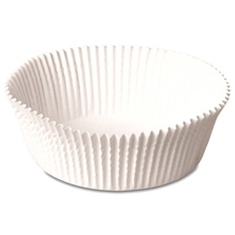 Baking Cup, White Round Fluted, 2.75&quot; bottom, 1.375&quot; wall