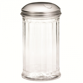 Tablecraft - Sugar Jar/Pourer, 12 oz Plastic with Stainless Steel Flap Top