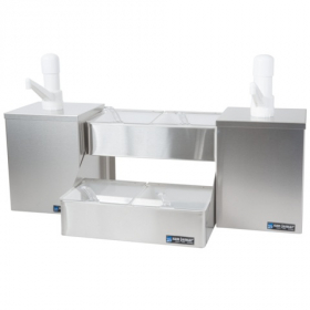 San Jamar - Pump and Condiment Tray Center, 2 Pump Boxes and 4 1 Quart Compartments, 26.125x12x14.75