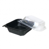 Ecopax - Container, 6x6x3.25 Black Base with Translucent Non-Vented Lid, 320 count