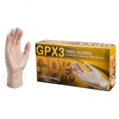 Ammex - GPX3 Vinyl Gloves, Powder Free, Large
