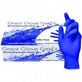 Nitrile Gloves, Powder Free, Medium Blue