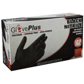 Ammex - GlovePlus Nitrile Powder Free Gloves, Small Black
