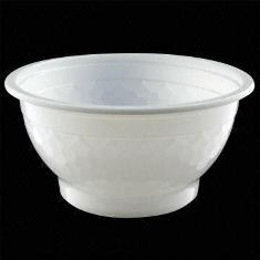 Microwaveable Bowl Combo, 24 oz Round, White Base with Clear Lid