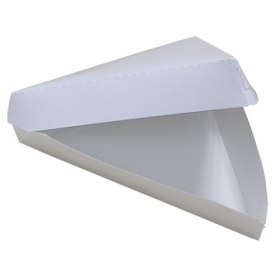 Pizza Slice Clamshell Container, 18/6 Plain White
