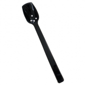 Buffet Spoon, 10&quot; Perforated Black PC Plastic