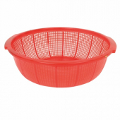 Fish Basket, 18.5&quot; Round Red Plastic