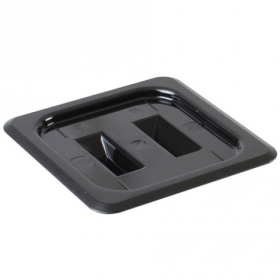 Food Pan Cover, 1/6 Size Solid Black PC Plastic