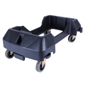 Trash Can Dolly for Wall Hugger Can, 24.5x15.75x8.25 Black PP with Rubber Wheels, each
