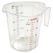 Winco - Measuring Cup with Color Graduations, 1 Quart Polycarbonate Plastic