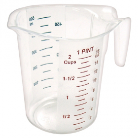 Winco - Measuring Cup with Color Graduations, 1 Pint Polycarbonate Plastic
