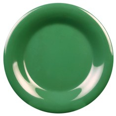 Plate, 7.875&quot; Green Melamine with Wide Rim