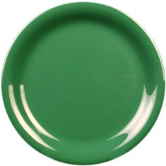 Plate, 7.25&quot; Green Melamine with Narrow Rim