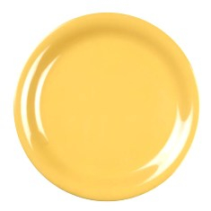 Plate, 7.25&quot; Yellow Melamine with Narrow Rim