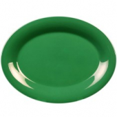 Platter, 12x9 Oval Green Melamine