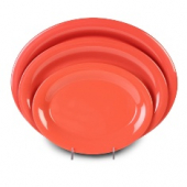 Platter, 12x9 Oval Red/Orange Melamine
