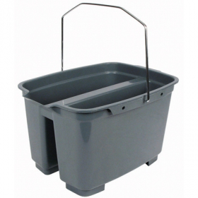 Winco - Cleaning Bucket, 19.5 Quart Double Pail, Gray Plastic