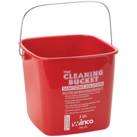 Winco - Cleaning Pail, 3 Quart Red for Sanitizing