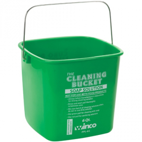 Winco - Cleaning Pail, 6 Quart Green for Soap