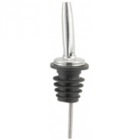 Winco - Metal Pourer with Tapered Spout, Black Plastic Stopper