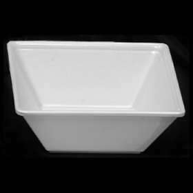 Bowl, 11 oz Square Passion White Melamine, 4.75x4.75x2