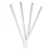 Wrapped Paper Straw, 7.75&quot; Jumbo White