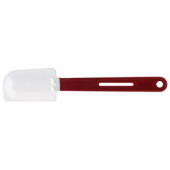 Winco - Scraper with Flat Blade, 10.5&quot; Heat Resistant Silicone, Red Handle