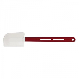 Winco - Scraper with Flat Blade, 14&quot; Heat Resistant Silicone, Red Handle