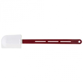 Winco - Scraper with Flat Blade, 16.25&quot; Heat Resistant Silicone, Red Handle