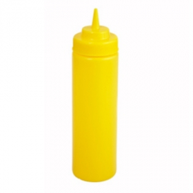 Winco - Squeeze Bottle, 24 oz Yellow Plastic, Wide Mouth