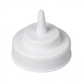Winco - Squeeze Bottle Lid, Fits Wide Mouth Bottles, White Plastic