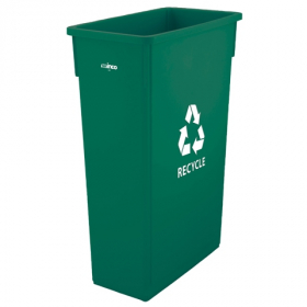Winco - Trash Can, 23 Gallon Slender Green Recycle