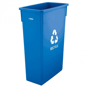 Winco - Trash Can, 23 Gallon Slender Blue Recycle
