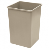 Winco - Tall Square Trash Can, 35 Gallon Beige, each