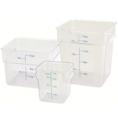 Winco - Food Storage Container, 8 Quart Square Translucent PP Plastic, each