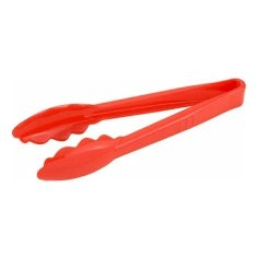 Winco - Tongs, 9&quot; Red Scalloped Polycarbonate Plastic