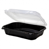 Genpak - ProView Container, 9.25x7x3 PP Plastic Black Base with Hinged Clear Lid