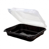 Genpak - ProView Container, 10.5x9.25x3.25 PP Plastic Black Base with Hinged Clear Lid
