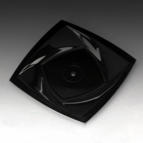 Minitures Mini Plate, 3&quot; Black Square Plastic