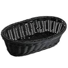 Winco - Basket, Black Oval Solid-Cord Poly Woven Basket, 9x4.5x3