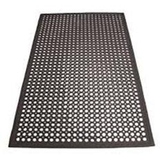 Winco - Floor Mat, 3&#039;x5&#039; Black Rubber, .5&quot; Beveled Edge