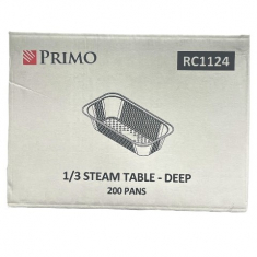 Primo - Steam Table Pan, 1/3 Size Deep, 12.53x6.5 Aluminum, 200 count