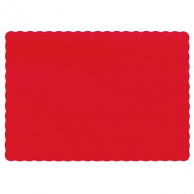 Hoffmaster - Placemat, 10x14 Red Scalloped Edge Paper, 1000 count