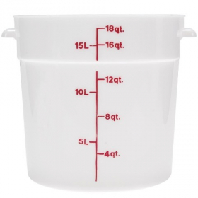 Cambro - Poly Rounds Food Storage Container, 18 Quart Round White Poly Plastic