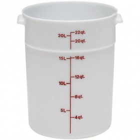 Cambro - Poly Rounds Food Storage Container, 22 Quart Round White Poly Plastic